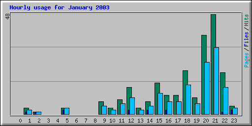 Hourly usage for January 2003